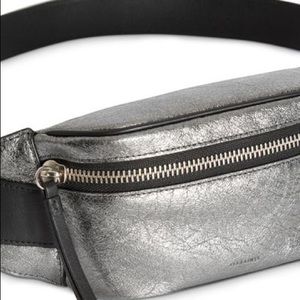 All Saints zipper metallic leather closure crossbody bag